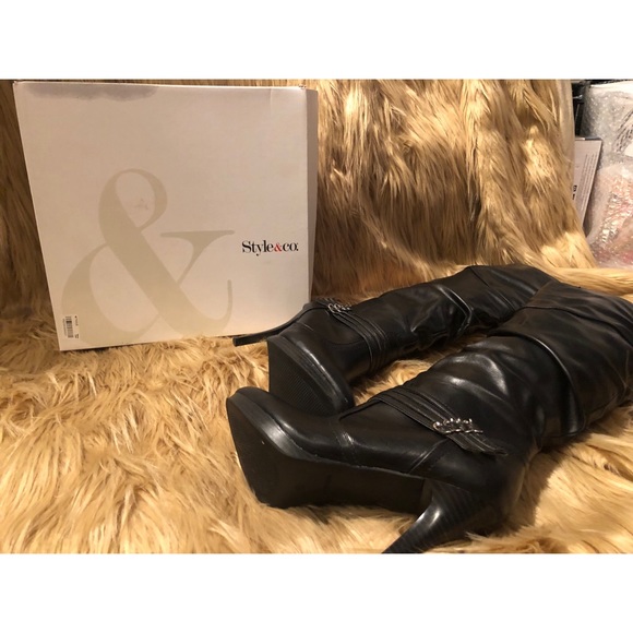 Style&co Lindie Black Boots - Picture 3 of 6